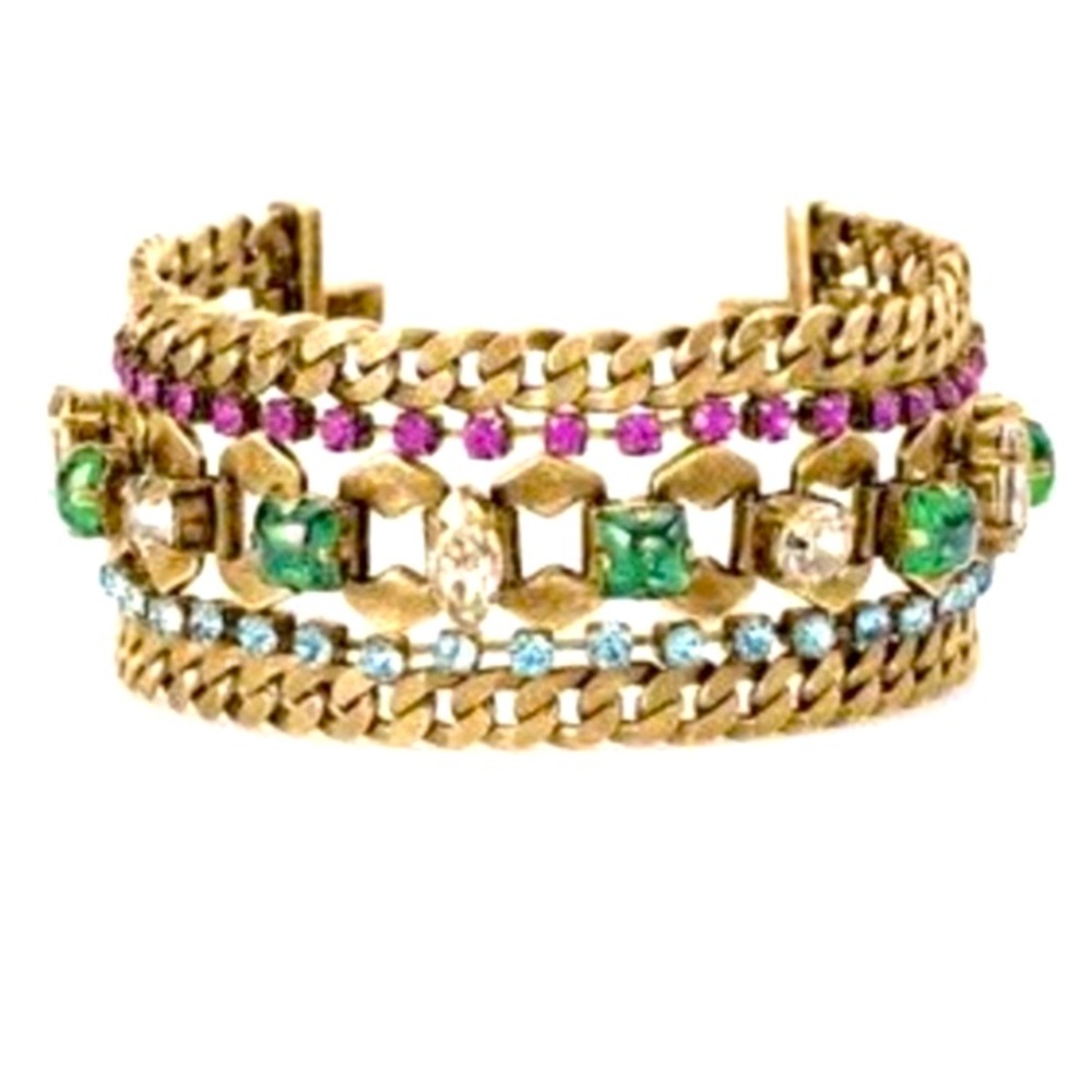 Stella & Dot X Rebecca Minkoff | Vintage Gold Jeweled Prisma StatementBr… - Picture 3 of 11